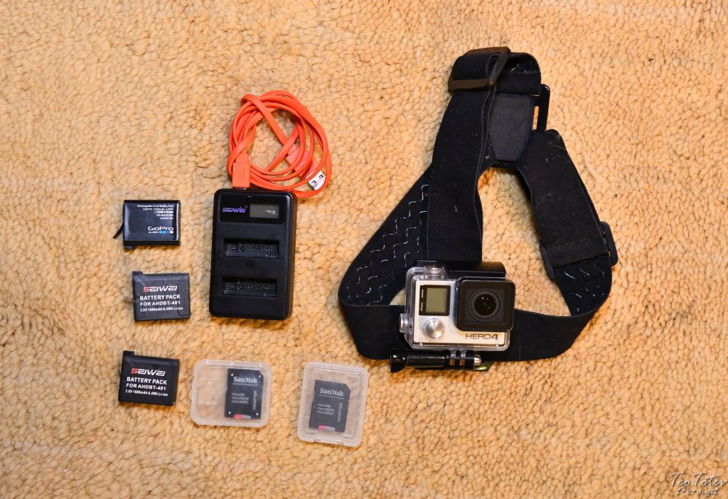 GoPro Hero4 Silver with USB Charger, Batteries and Cards