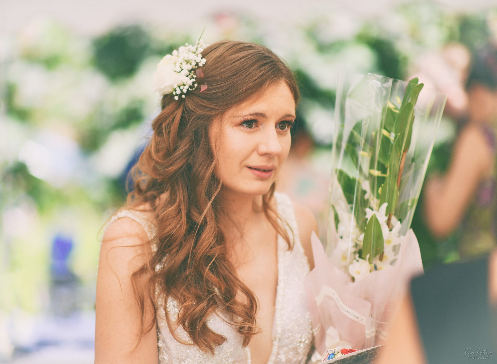 Bride with Flowers in Hair