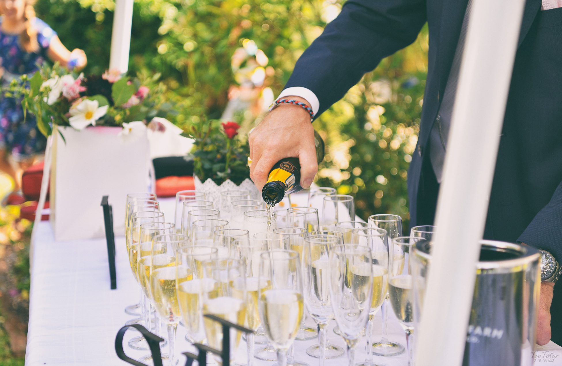 Wedding Champagne Pouring