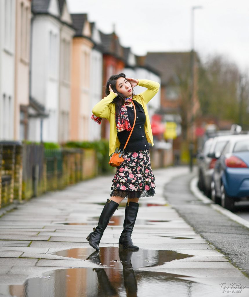 Model on London Wet Streets