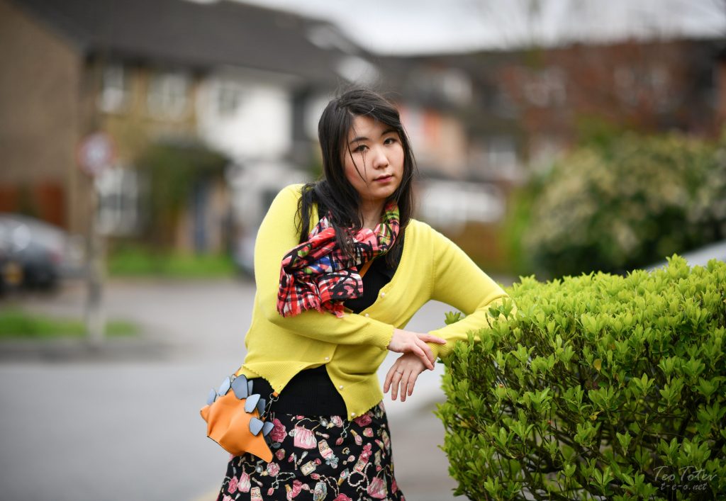 Model on driveway