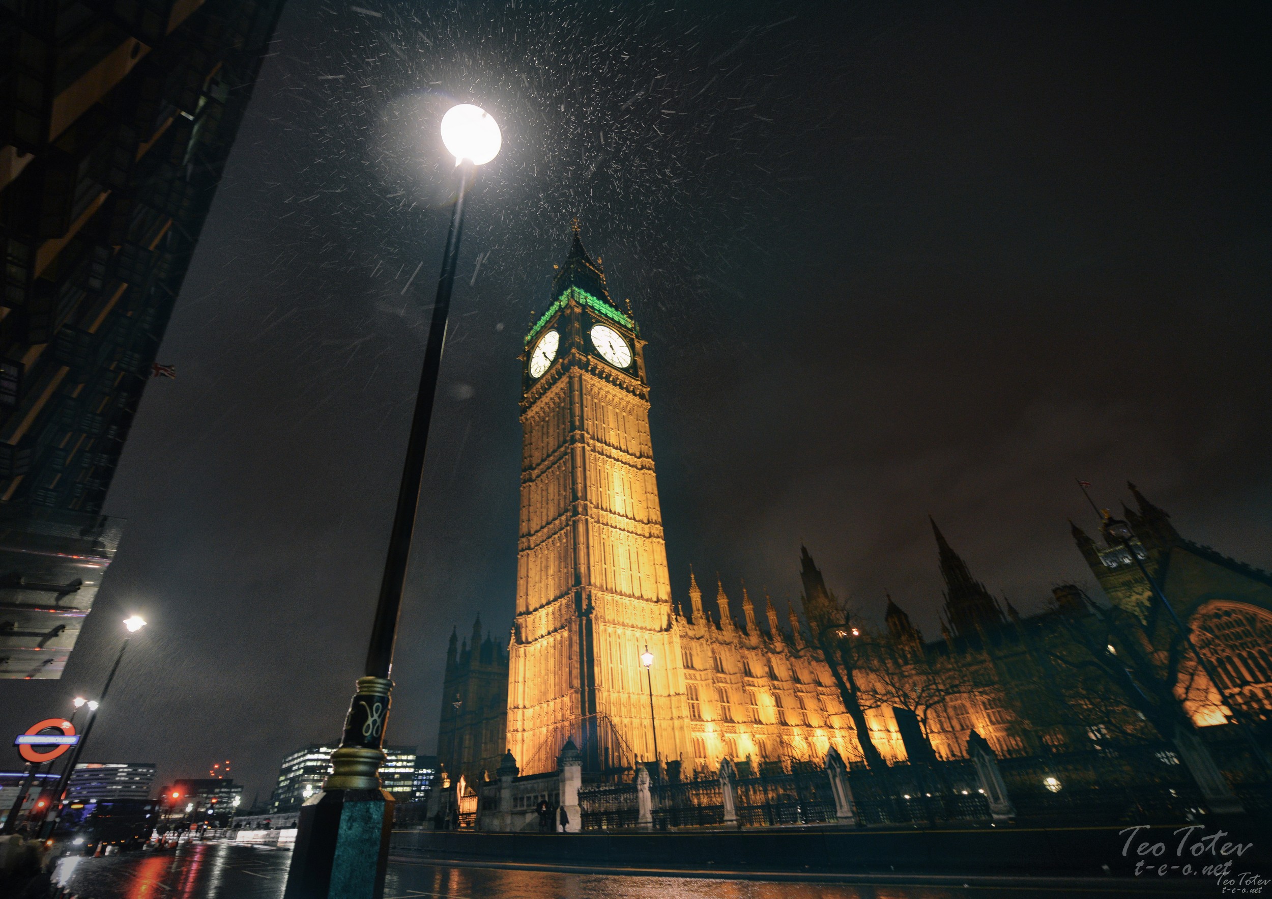 House of Parliament in London Winter Night